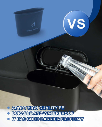 MAICHANG Car Garbage Can with Lid and 40 Small Garbage Bags, White, 0.75 Liters