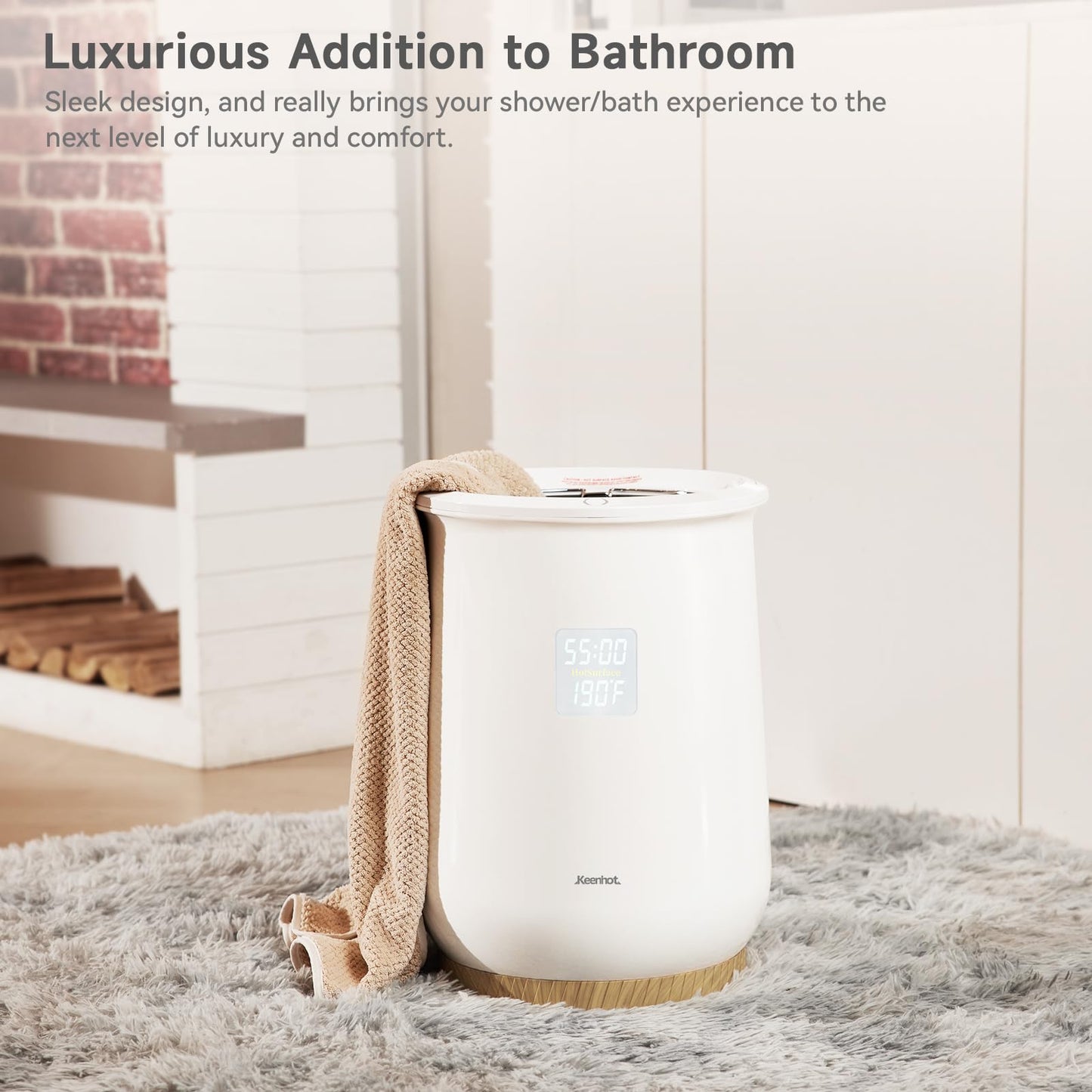 Keenhot Bucket Towel Warmers, Luxury Towel Warmer for Bathroom with Timer, LED Display & Adjustable Timer, Child Lock, Towel Warmer Spa for Oversize Bathrobes Blankets