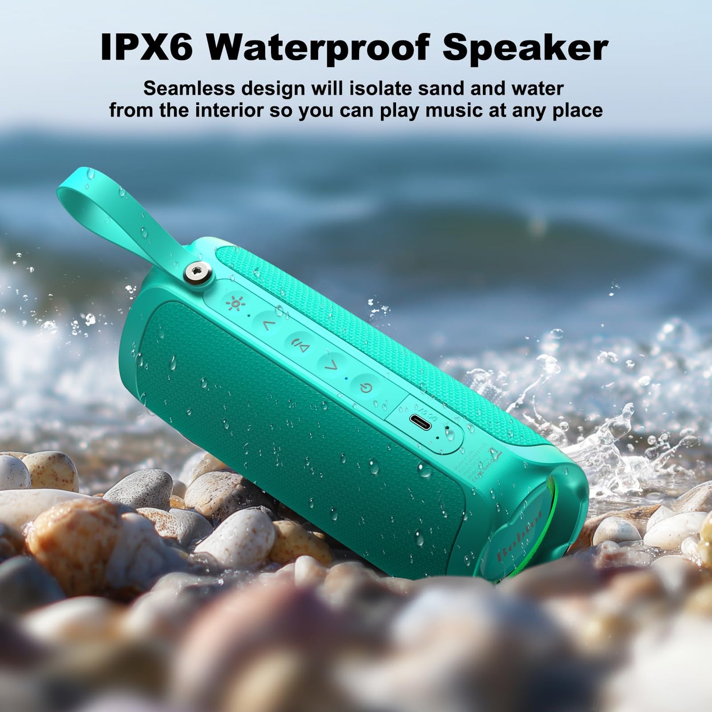 Portable Bluetooth Speaker with 15W Loud Sound