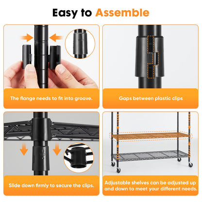 Heavy Duty Adjustable Clothes Rack with Wheels