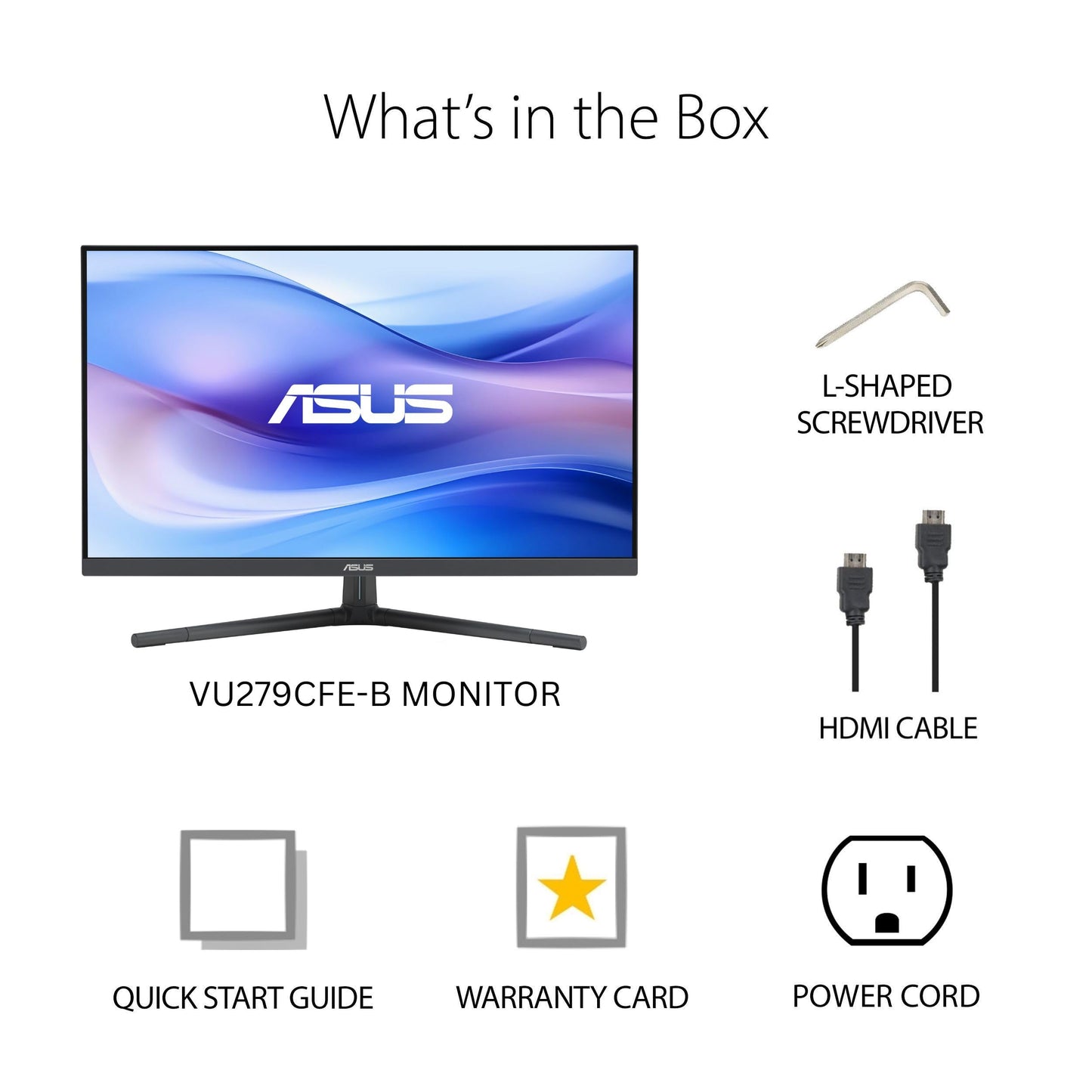 ASUS 27” 1080P Eye Care Monitor (VU279CFE-B) - Full HD, IPS, 100Hz, Adaptive-Sync, USB-C, Ambient Light Sensor, Height Adjustable, Cable Clip, EyeCare+ Technology, 3 Year Warranty, Quiet Blue Color