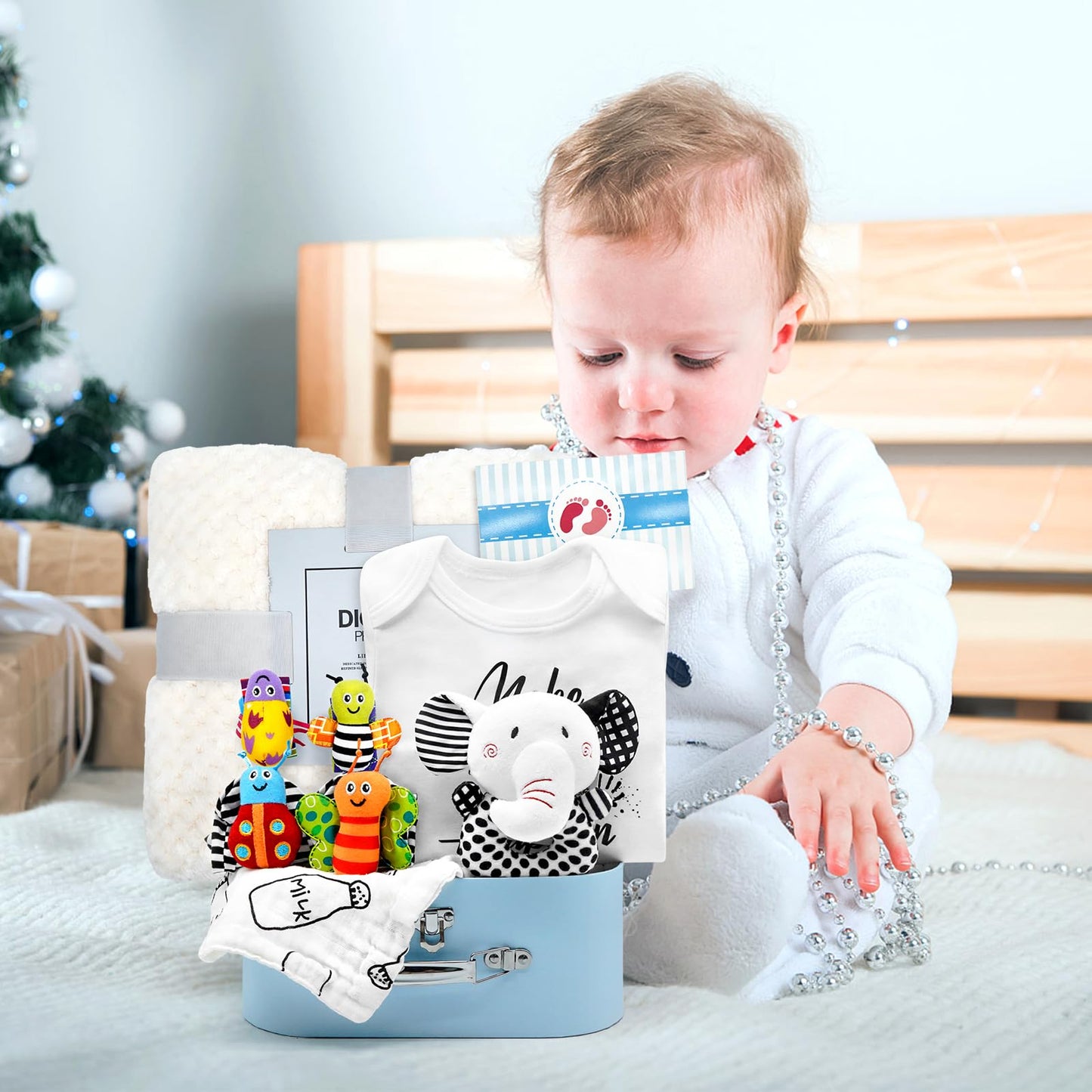 Baby Gift Basket 10Pcs Set for Newborns