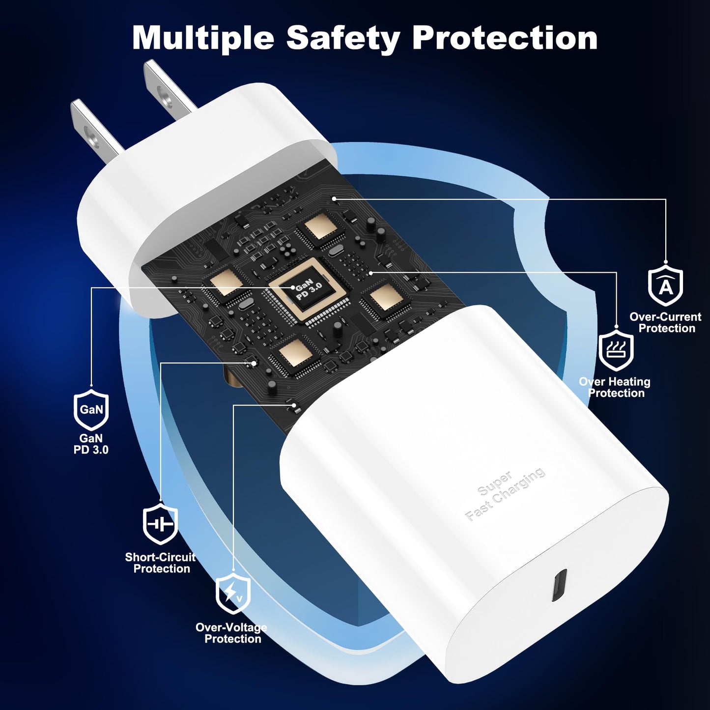 30W Fast iPhone Charger with 6FT Cable