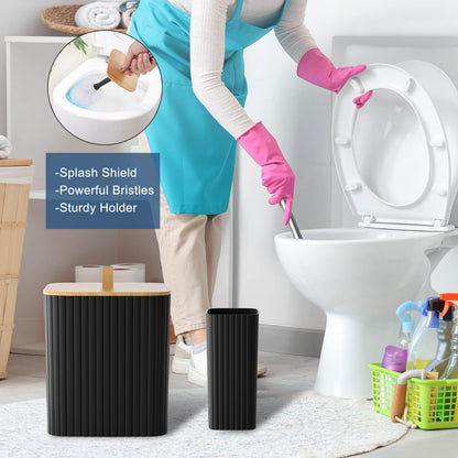 22PCS Black Bathroom Accessories Set with Curtain