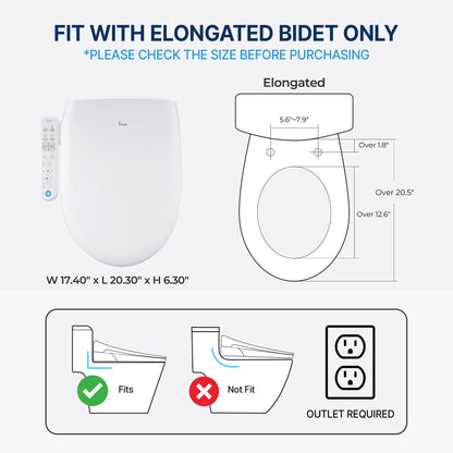 Electric Heated Bidet Toilet Seat with Smart Features