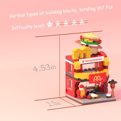 Building Brick Set Burger House for Kids