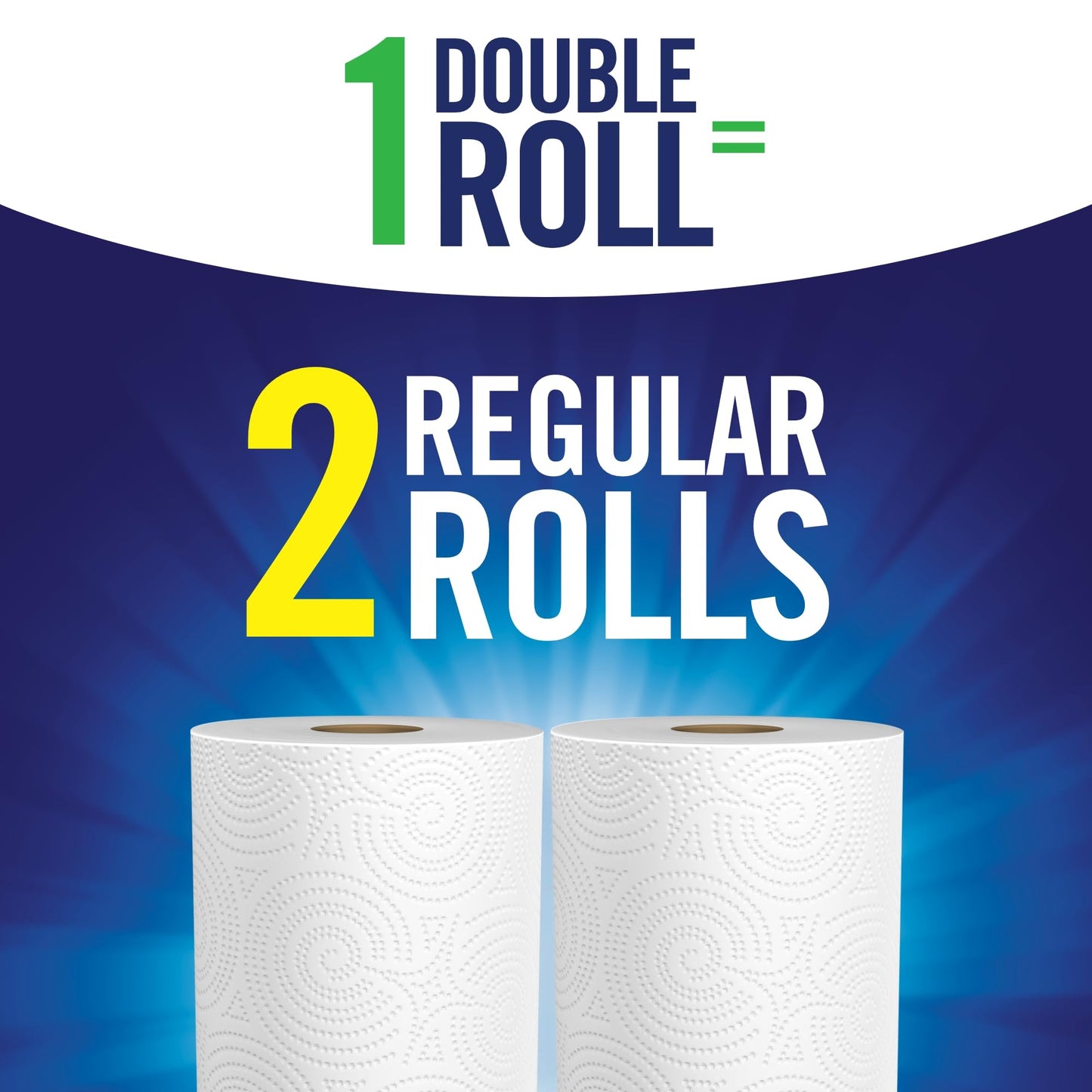 Sparkle Tear-A-Square Paper Towels, 2 Double Rolls = 4 Regular Rolls, Customizable Sheet Size Paper Towel