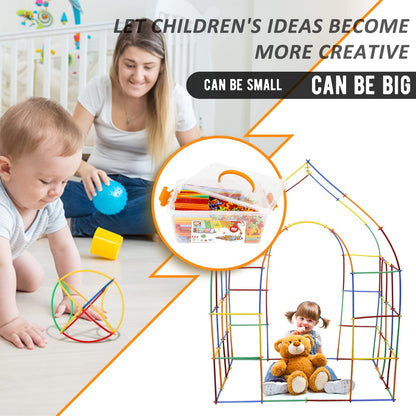 600Pcs STEM Building Straw Constructor Toy Set