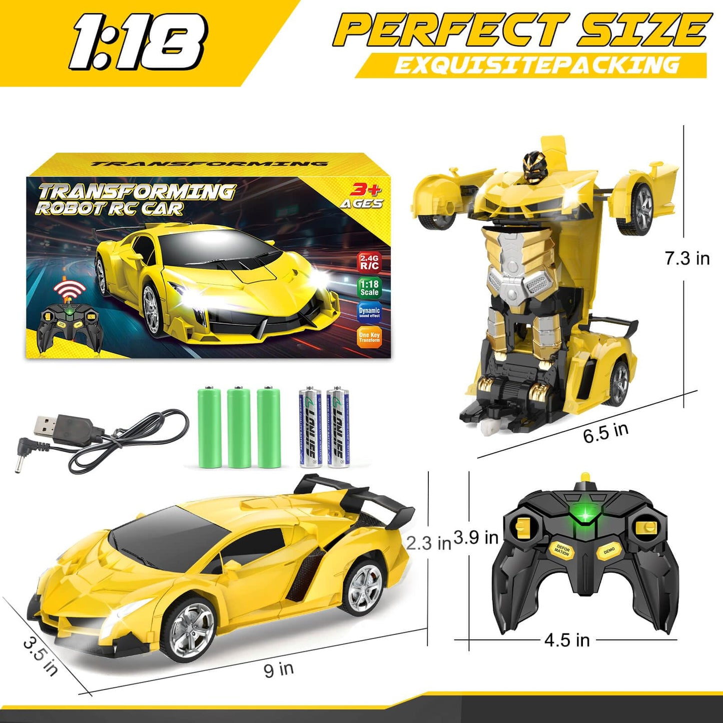 Transforming RC Car Robot Toy for Kids