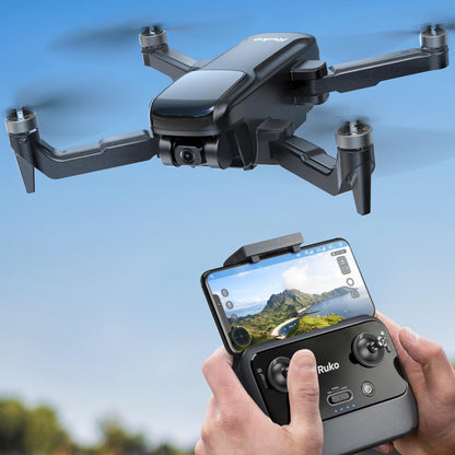 Ruko U11PRO First Drone with Camera for Adults, 4K UHD, FAA Remote ID Comply, 52 Mins Fly Time 2 Batteries, GPS Auto Return, Indoor-Outdoor Mode, Scale 5 Wind Resistance, Beginners Waypoint