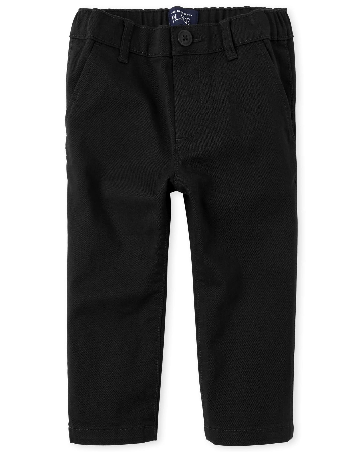 The Children's Place Baby Boys' and Toddler Stretch Chino Pants, Black Single, 5T