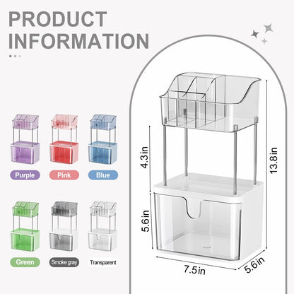 2-Tier Makeup Organizer for Bathroom Vanity