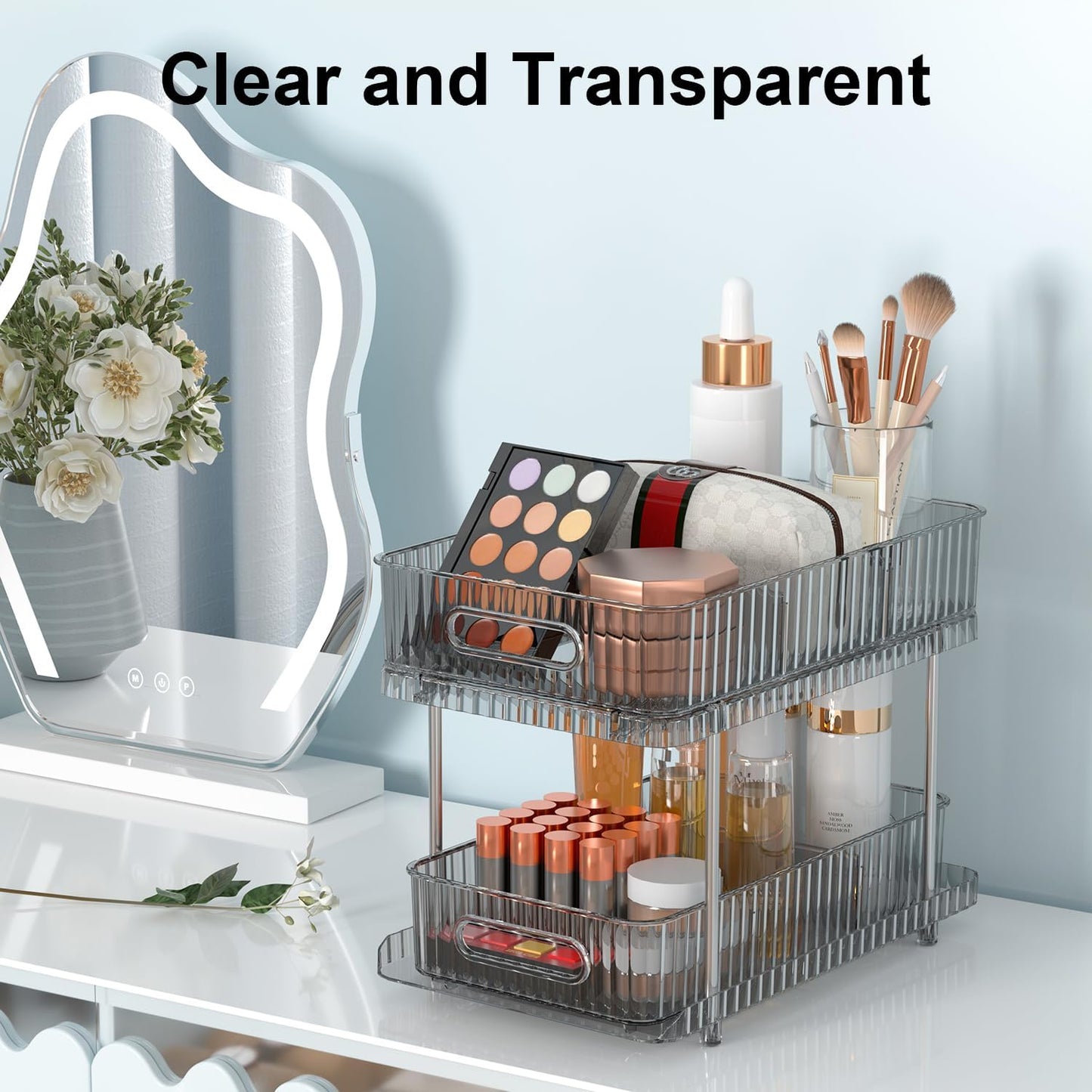 2-Tier Under Sink Organizer with Movable Dividers