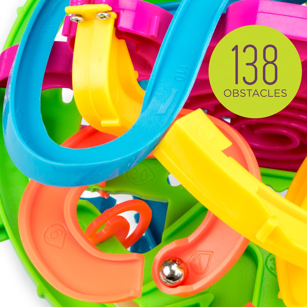 Gyronaut Obstacle 3D Puzzle Ball & Display Stand|Beginners 138 Tangled & Twisted Interactive Maze Obstacles| Alpha