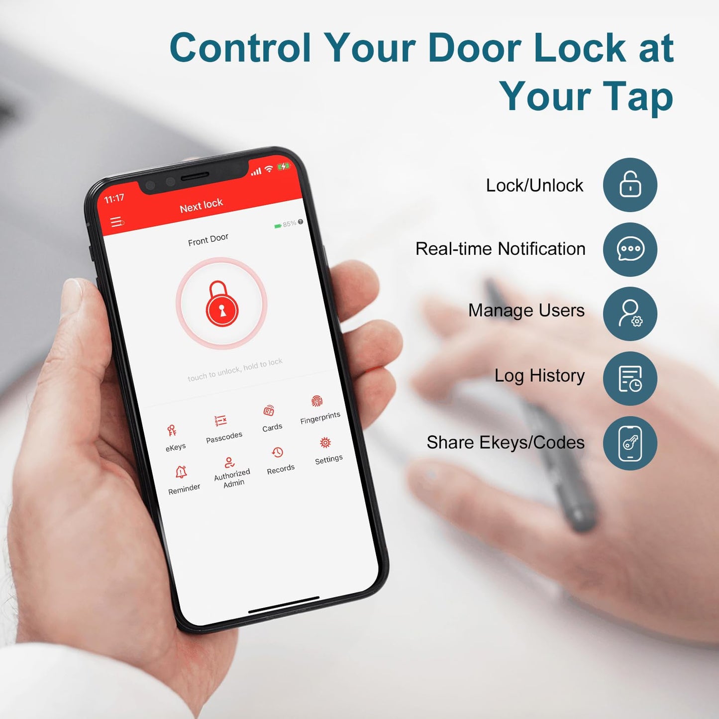 Smart Fingerprint Deadbolt Lock with Keypad