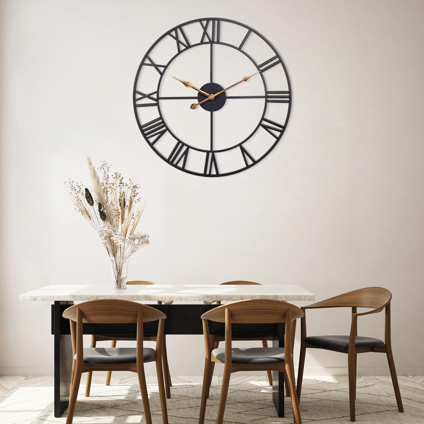 30-Inch Silent Metal Wall Clock for Decor