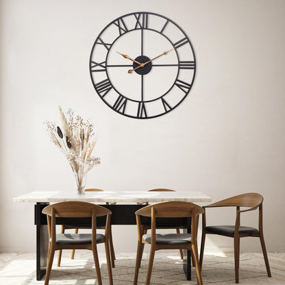 30-Inch Silent Metal Wall Clock for Decor