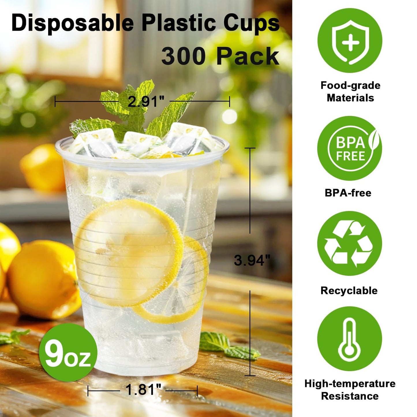 Lamosi 300 Count Clear Plastic Drinking Cups