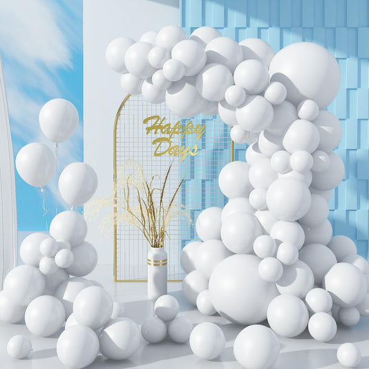104PCS White Balloon Garland Arch Kit
