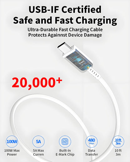 Belcompany 45W USB C Charger with 10ft Cable
