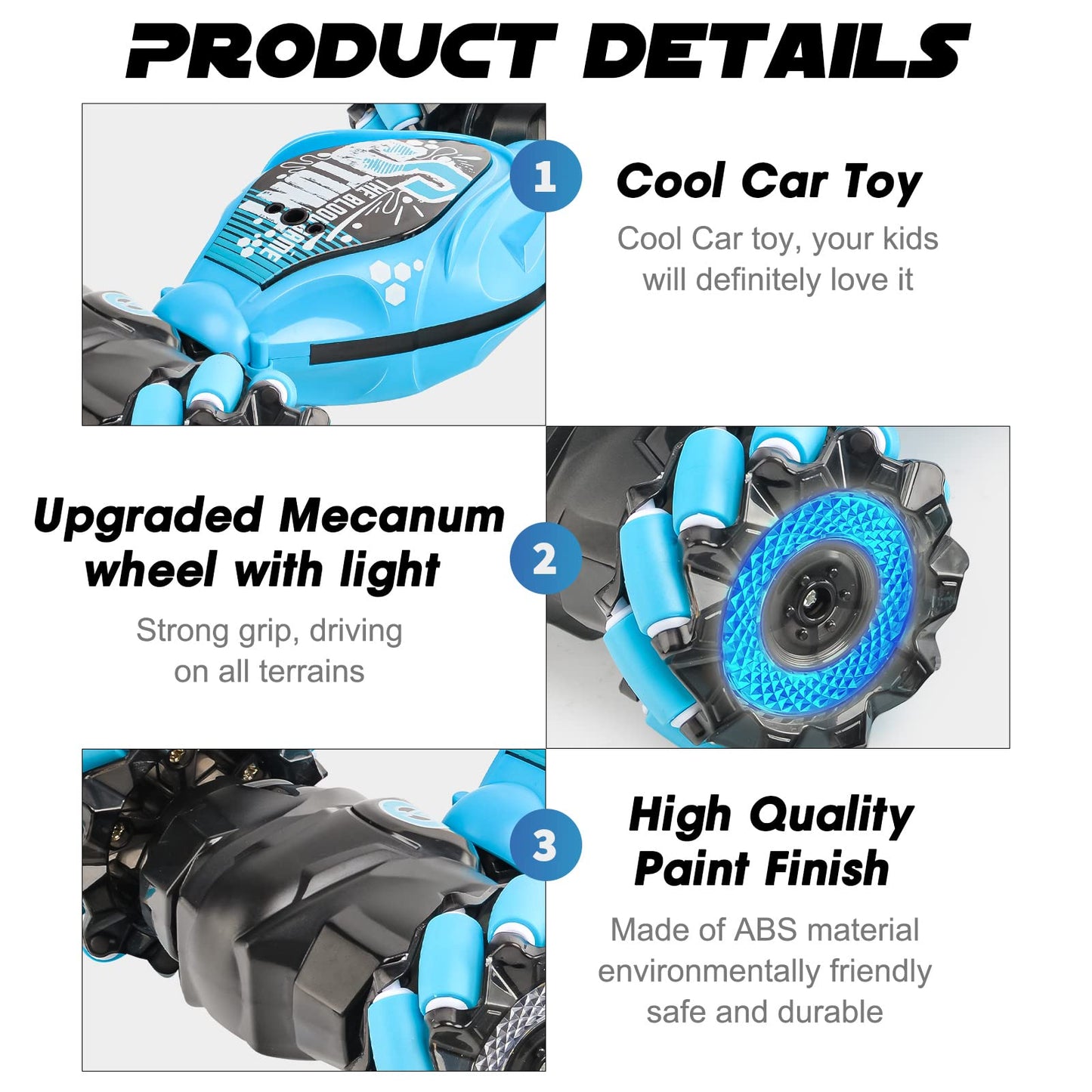 Hand Gesture RC Car with Lights and Music