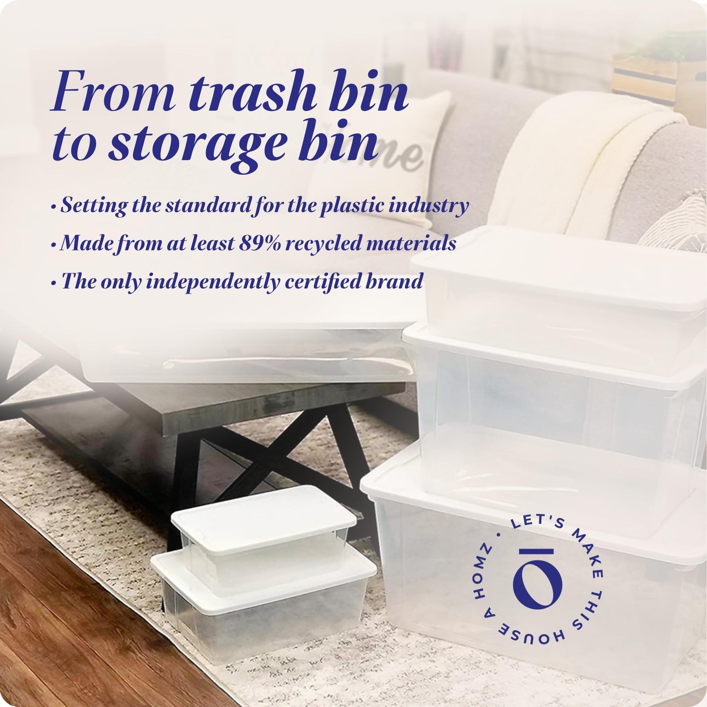 10-Pack HOMZ Clear Storage Bins with Lids