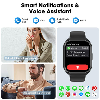 Joautrial Smart Watch for Men Women, 1.85" HD Smartwatch (Answer/Make Call),Activity Fitness Tracker with Heart Rate Sleep Monitor Pedometer,100+ Sport Modes, Fitness Watch for Android iPhone (Black)