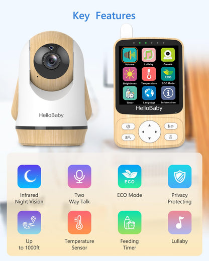 HelloBaby Video Baby Monitor with 4" Screen