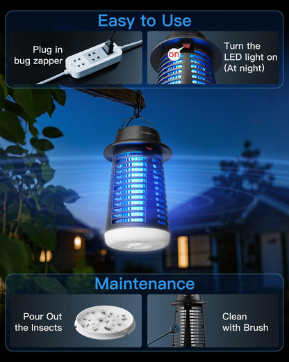 HOOMESUN 4200V Electric Mosquito Zapper for Indoor/Outdoor