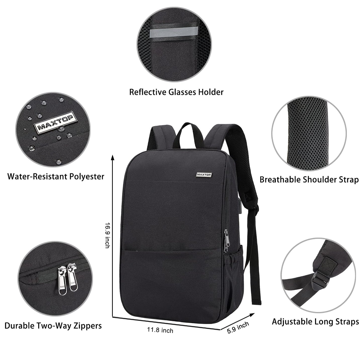 MAXTOP Laptop Backpack with USB Charging Port