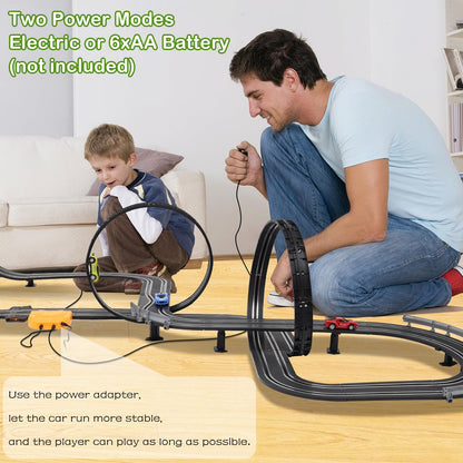 23ft Slot Car Race Track Set with 4 Cars