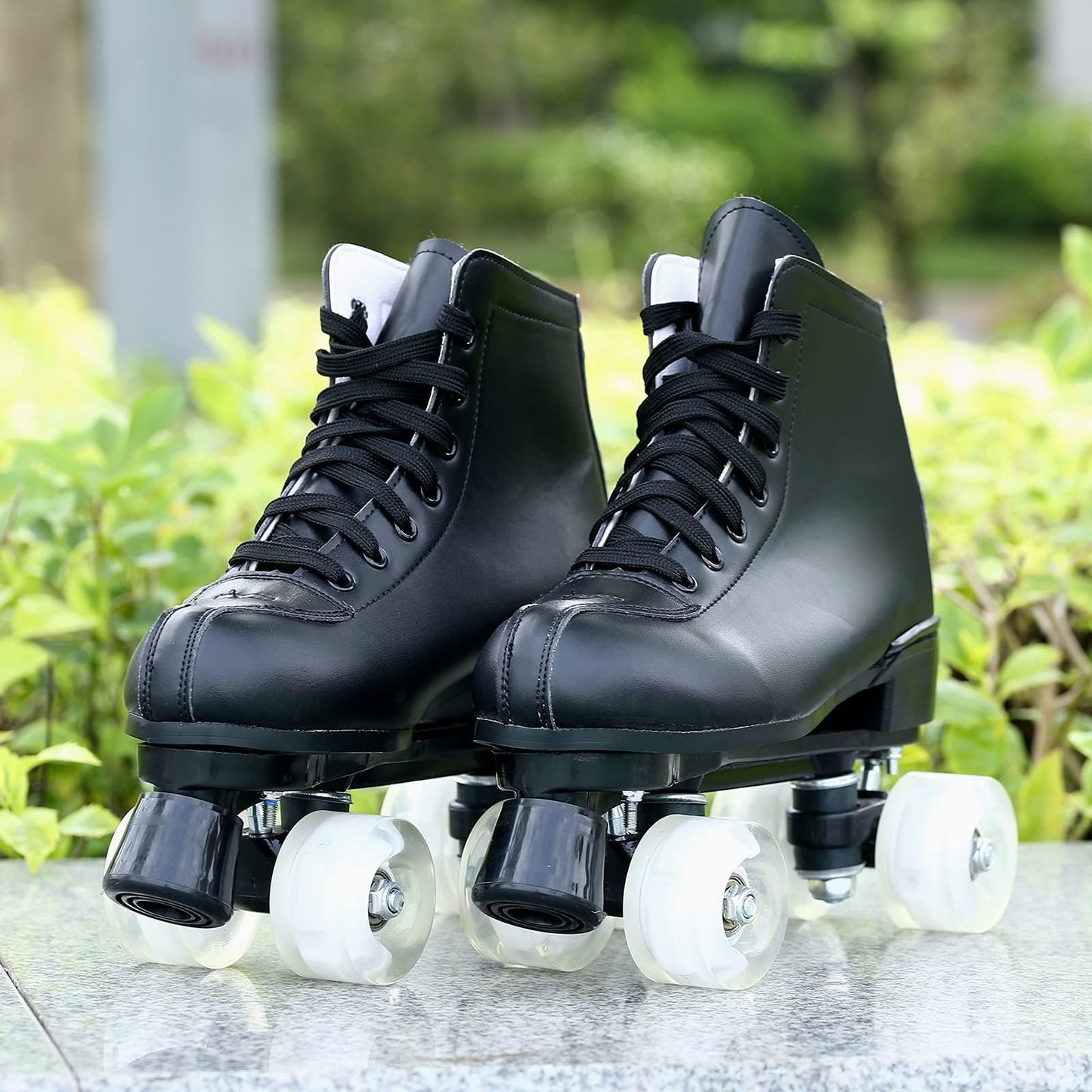 PERZCARE Roller Skates for Women,Double Row 4 Wheels Shiny Quad Men Skates,PU Leather High-top Roller Skates for Girls/Boys/Ladies/Unisex Indoor/Outdoor