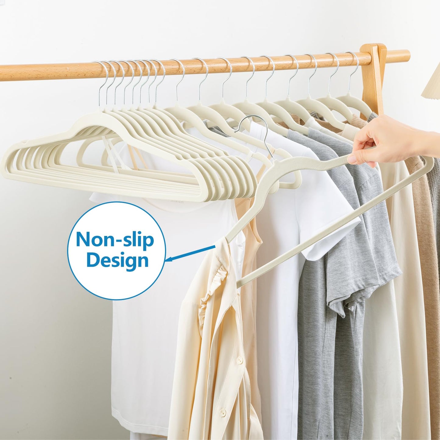 ELONG HOME Velvet Non-Slip Hangers 50 Pack
