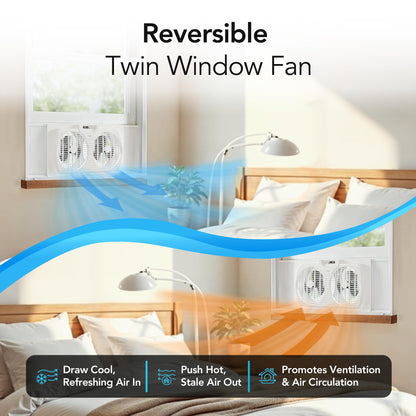 Comfort Zone 9-Inch Dual Window Fan with Exhaust