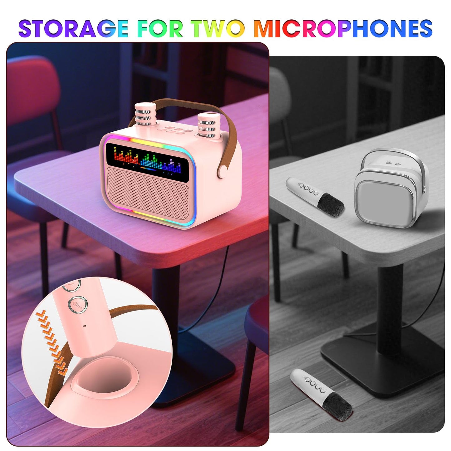 Karaoke Machine for Kids with 2 Microphones