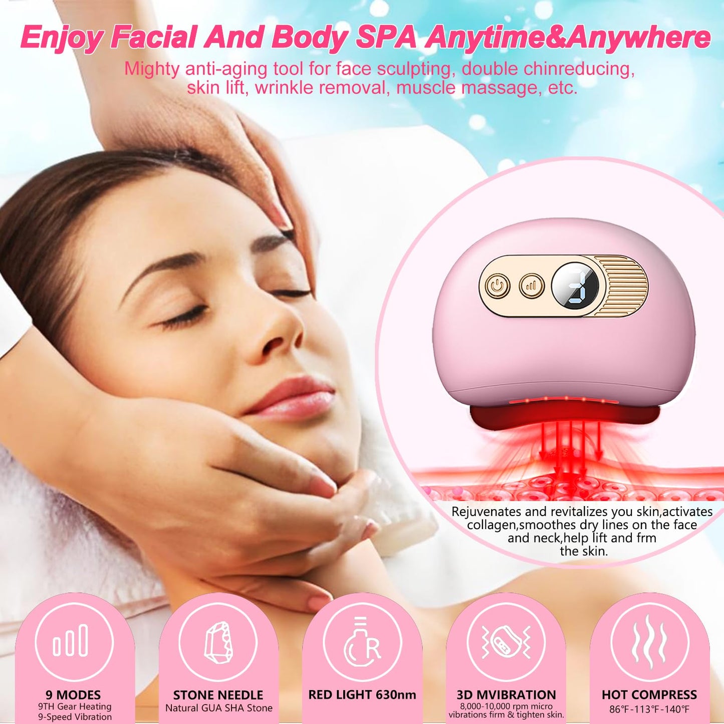 Electric Gua Sha Tool with Heat & Vibration