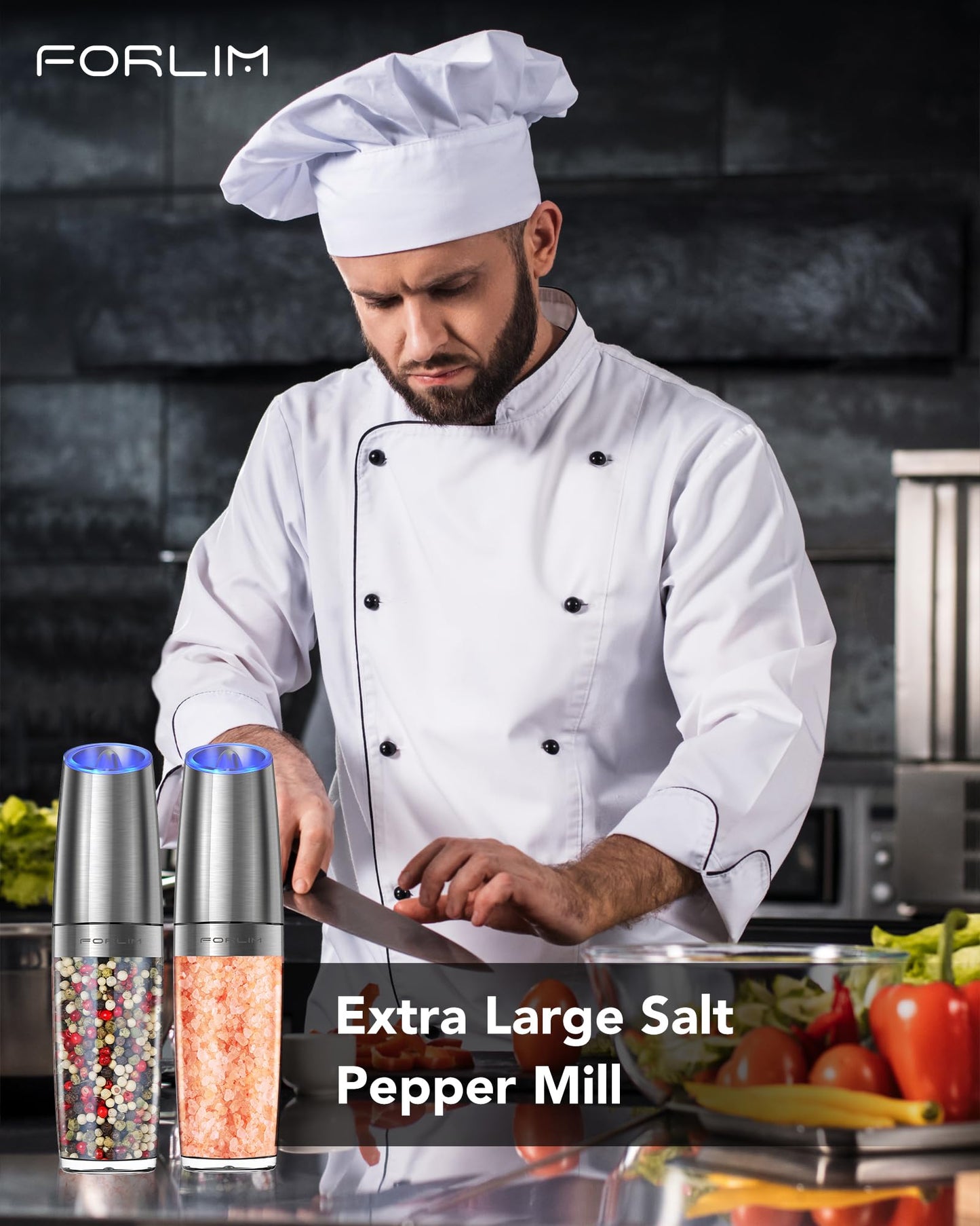 FORLIM Automatic Salt and Pepper Grinder Set