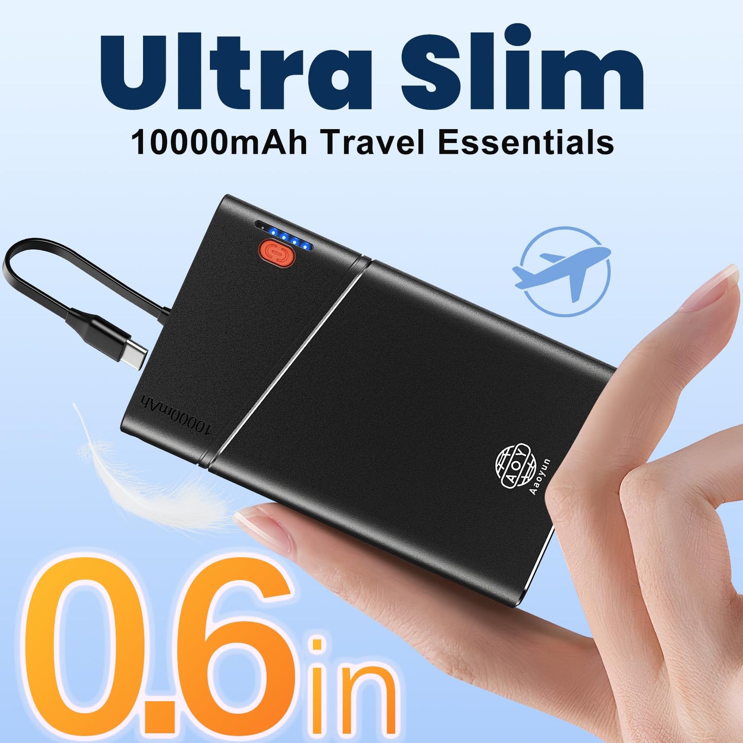 10000mAh Fast Charging Power Bank with USB C