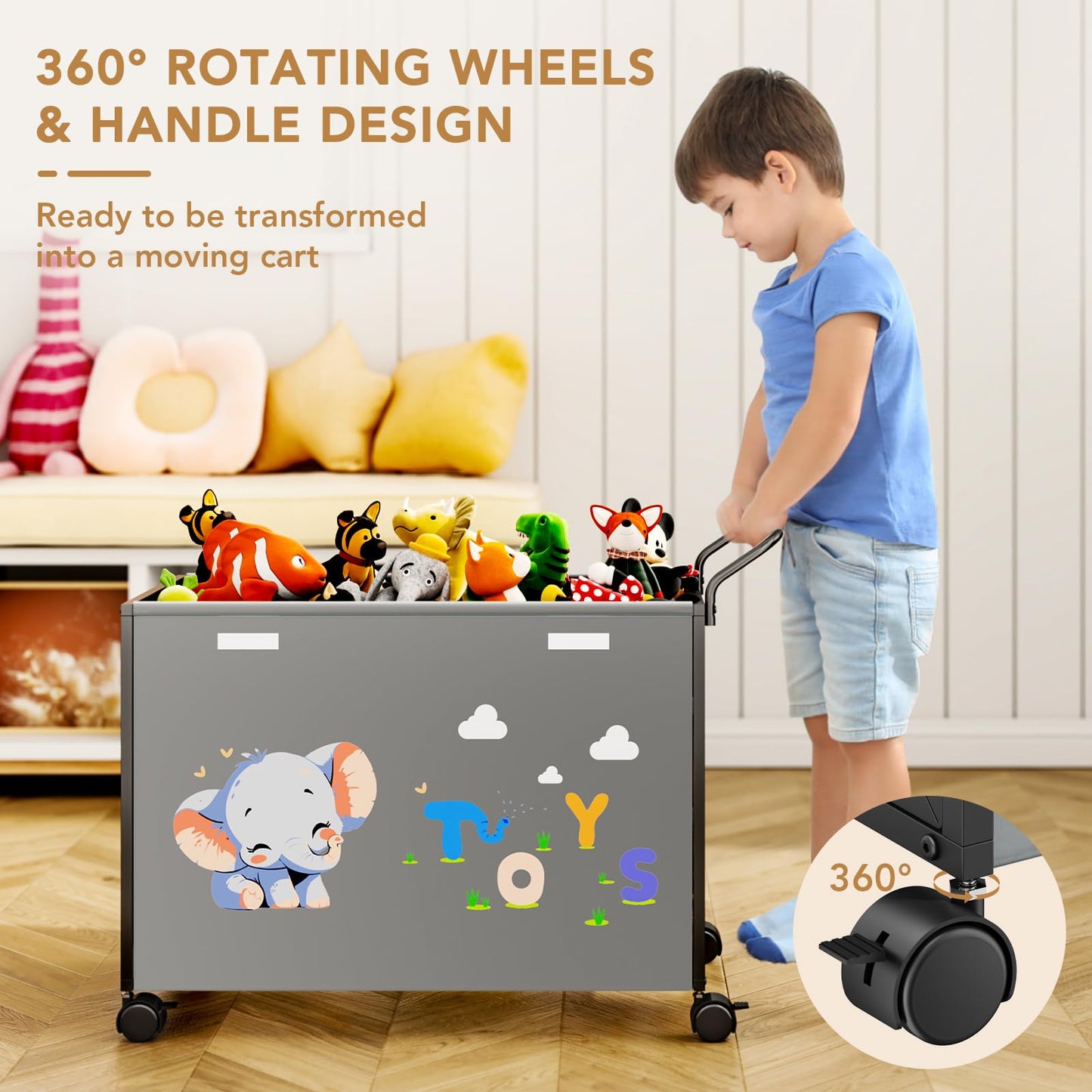 BBLIKE Large Toy Storage Chest on Wheels