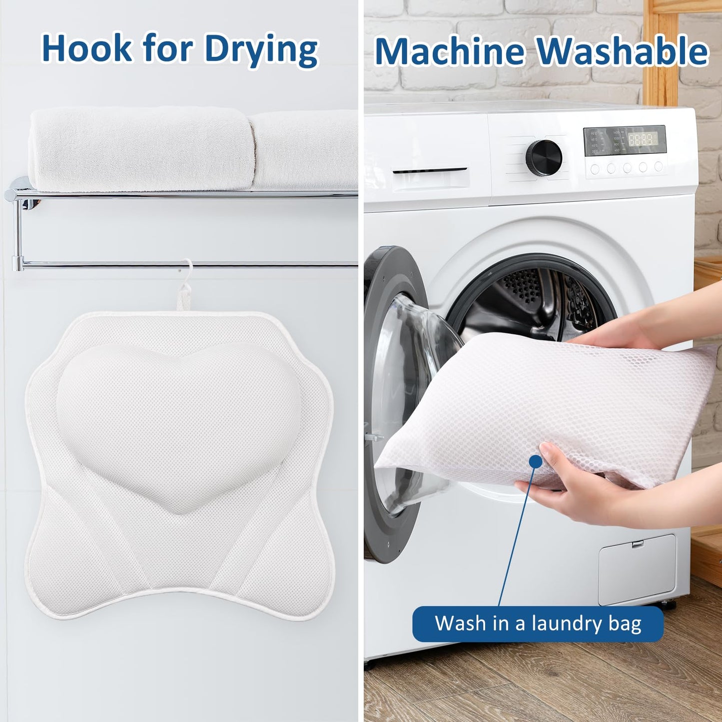 Bath Pillow with Suction Cups for Support
