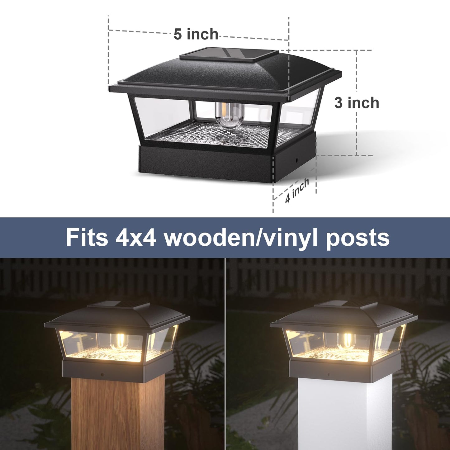 Get 2 for the Price of 1 Solar Post Cap Lights with Edison Bulbs