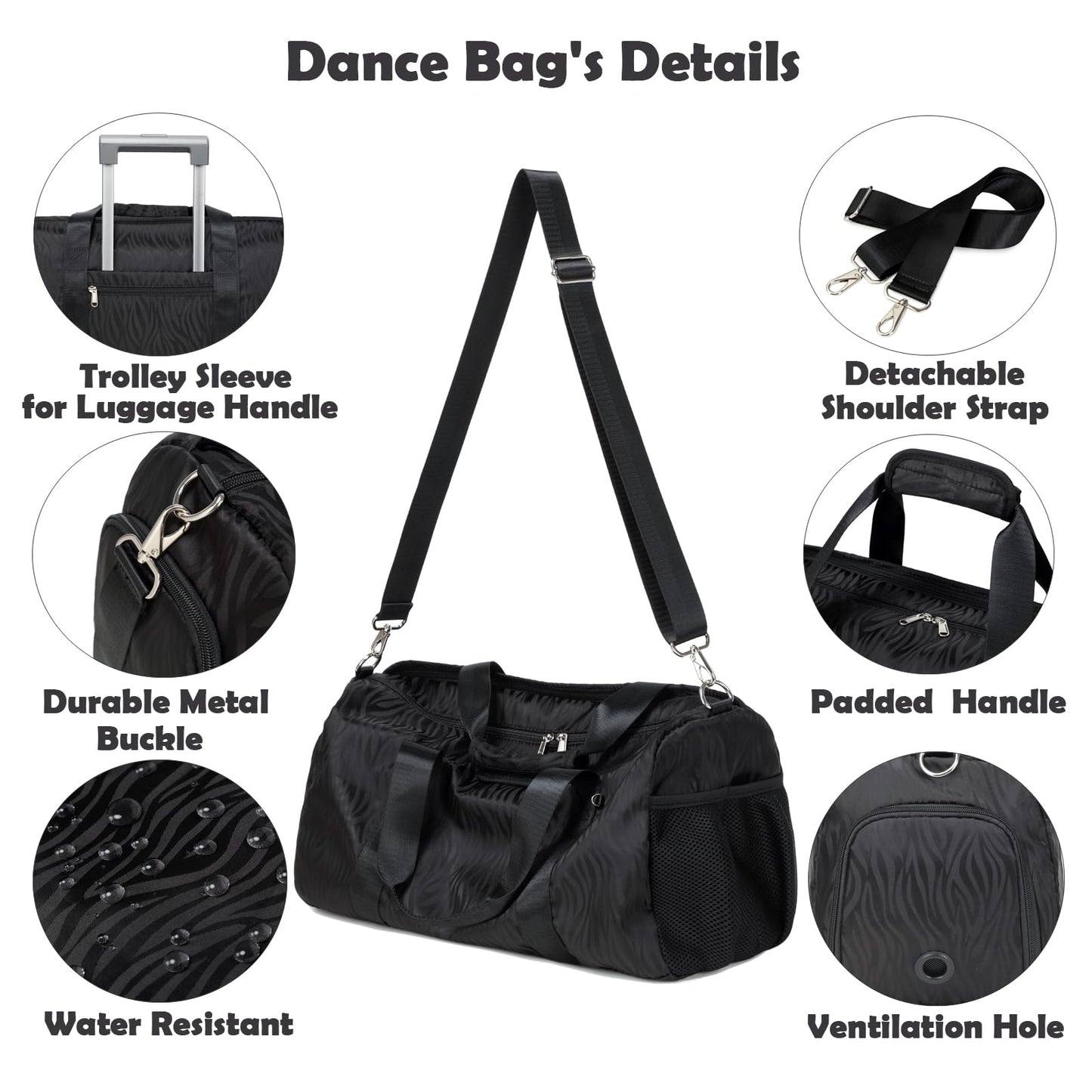 Girls Duffle Bag with Shoe Compartment