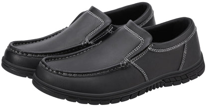 CAMEL CROWN Mens Slip On Loafers Comfortabl Walking Shoes Casual Moc Toe Lightweight Loafer Lace Up Office Dress Shoes Black 10