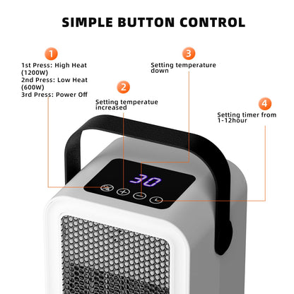 Small Space Heater Portable Desk Heater with 2s Instant Warmth