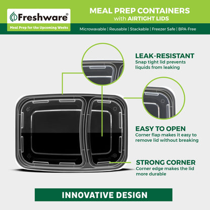 Freshware 50-Pack Meal Prep Containers with Lids