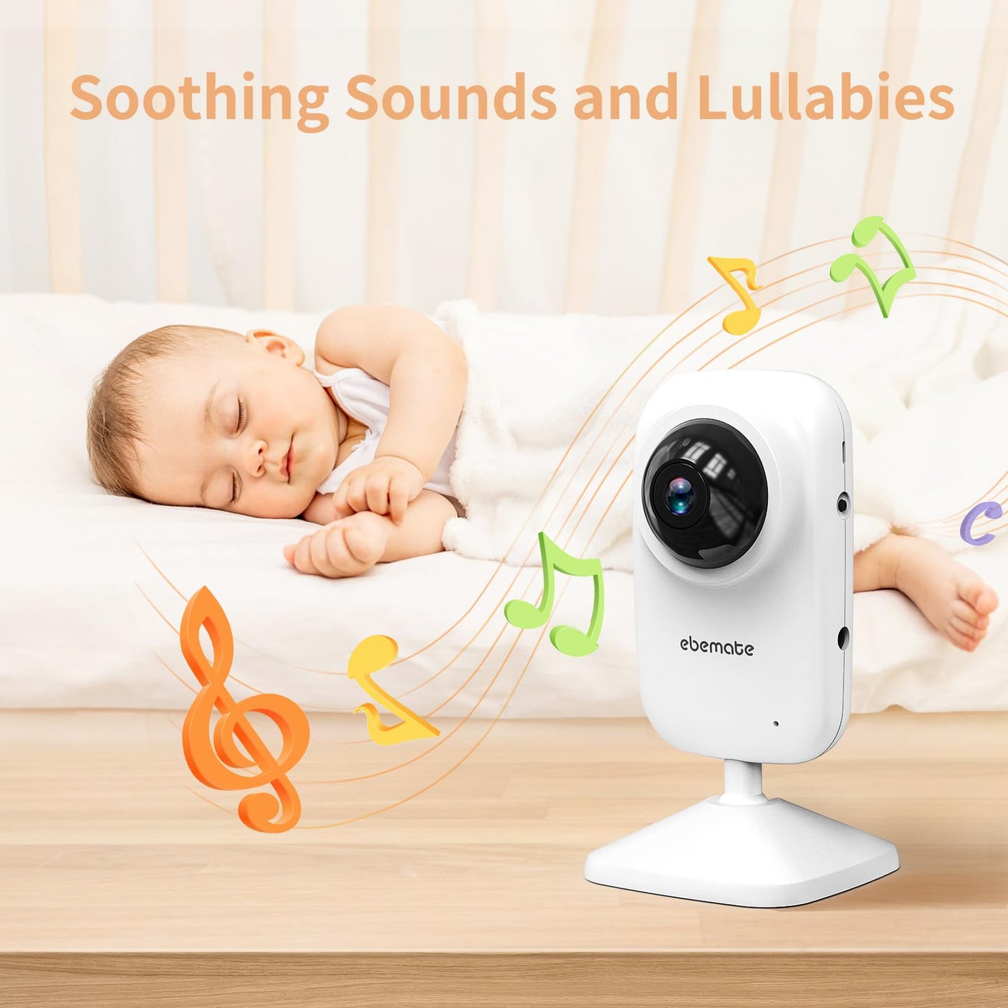 ebemate Video Baby Monitor Camera with 2.8" LCD Screen HD Video & Audio No Glow Night Vision,2-Way Talk Audio Cam Baby Monitoring 1200FT Range EBE28