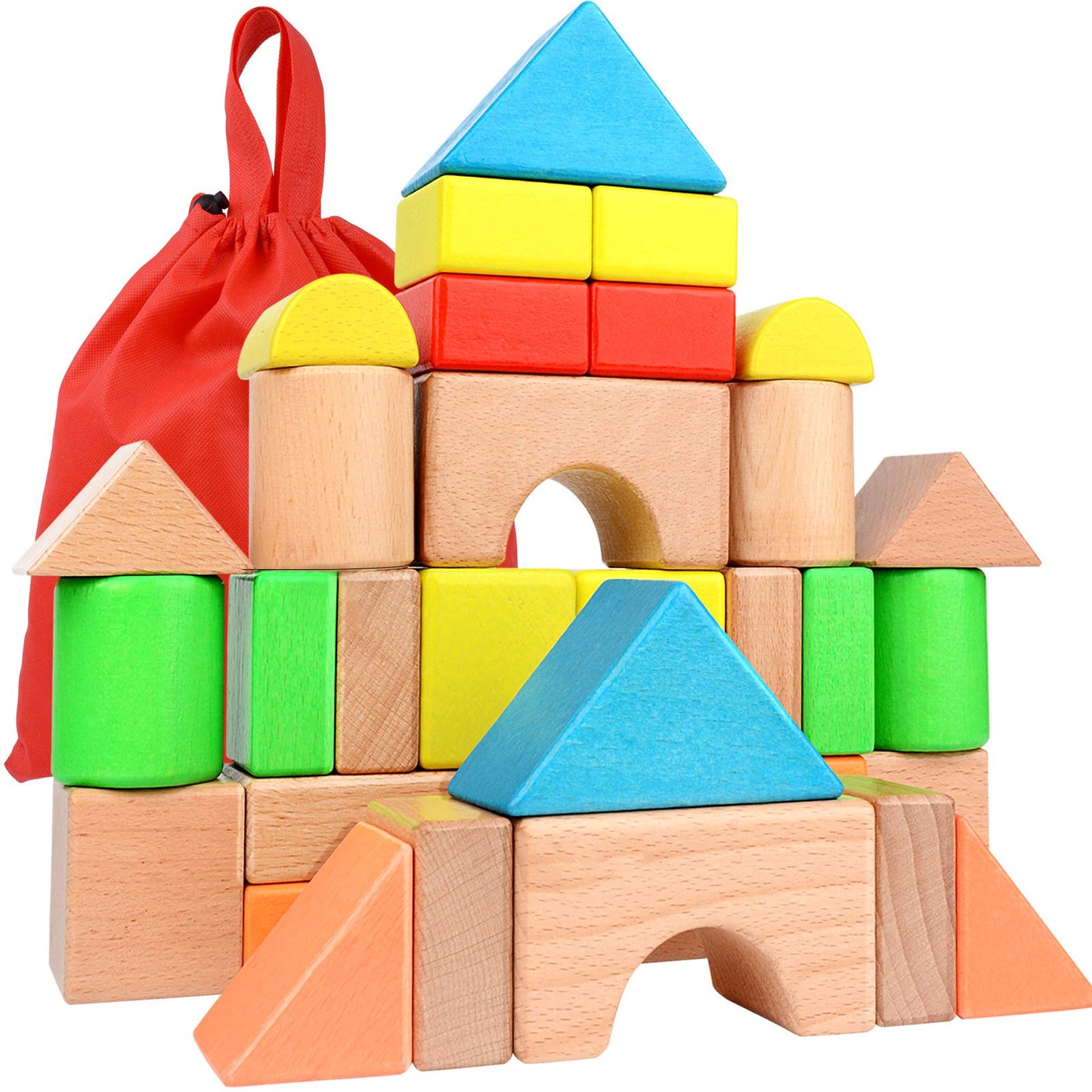 Large Wooden Building Blocks Set for Toddlers
