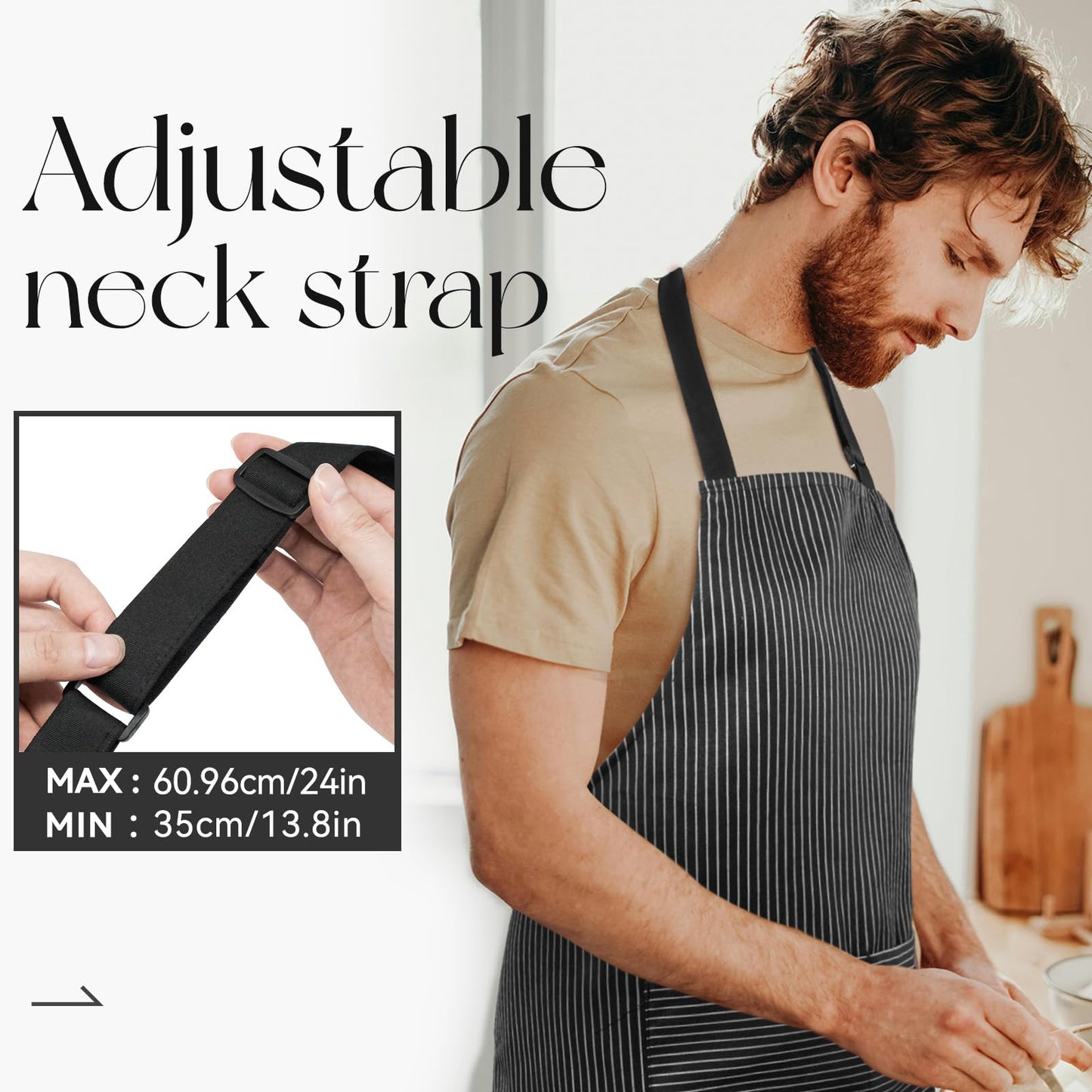 Adjustable Chef Apron with 2 Pockets