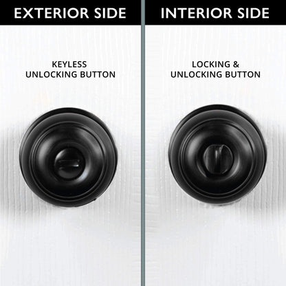 Ilyapa Privacy Black Door Knobs Interior, Bathroom Bedroom Door Knobs - Colonial Black Privacy Door Knob, Keyless Turn Thumb Locking Round, Matte Black, 10 Pack Multi Pack Door Knobs