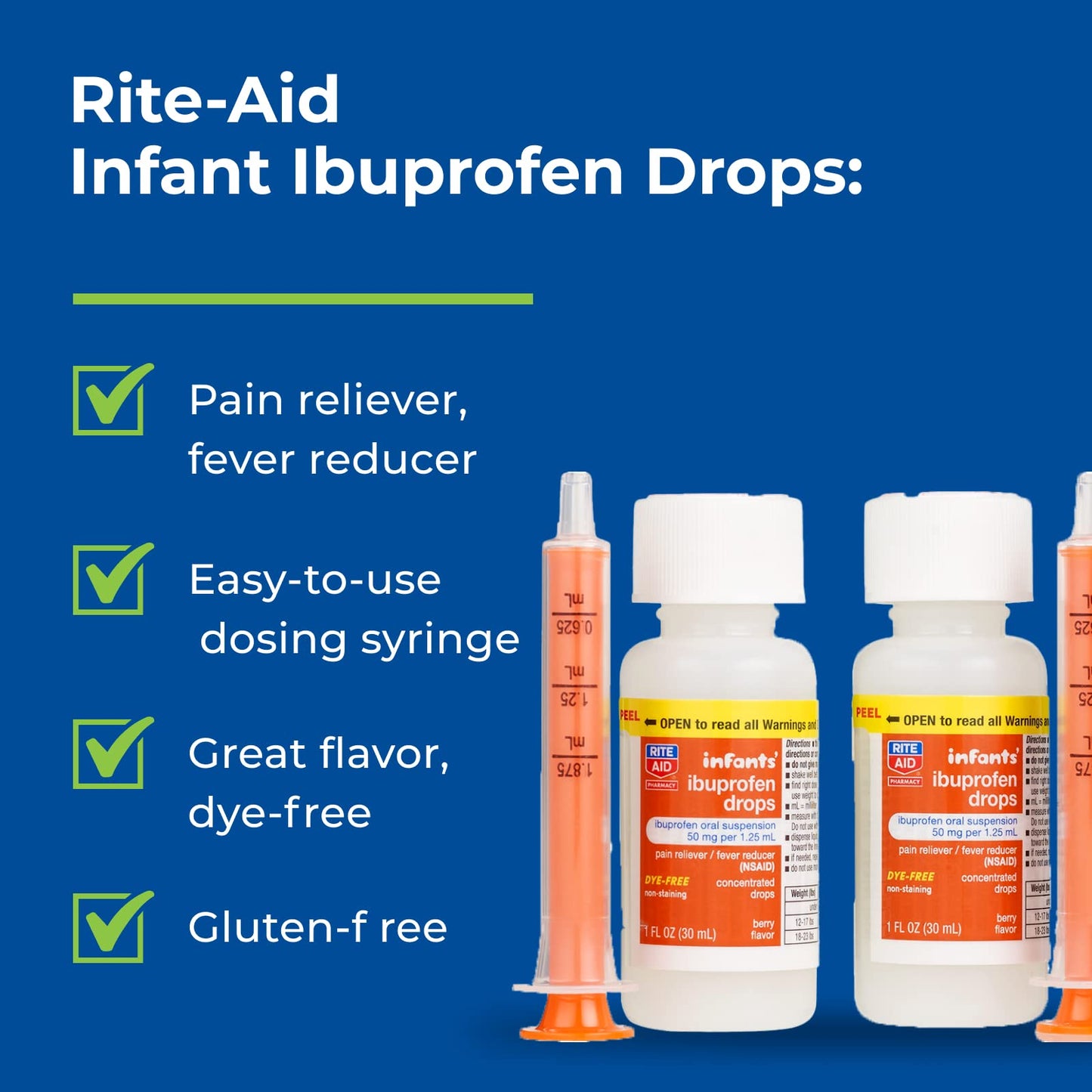 2 Pack Rite Aid Dye-Free Ibuprofen Drops